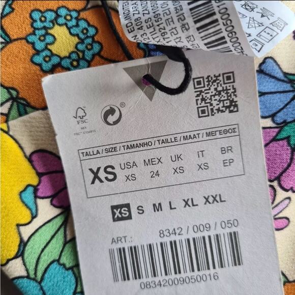 Zara Floral Retro Strappy Backless Crop Top - Size XS - Picture 10 of 10